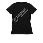P.U.S.H., a Black Women's Slim Fit Tee (back-view)