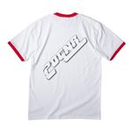 P.U.S.H., a White/ Red Cotton Ringer Tee (back-view)