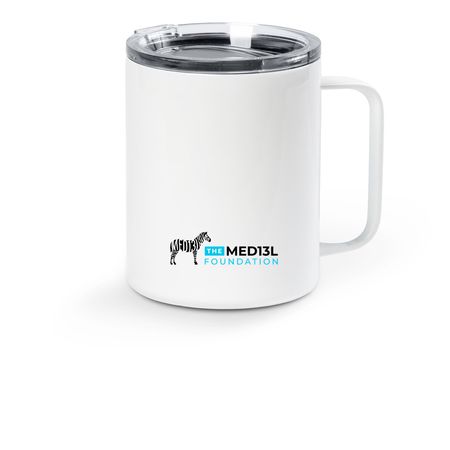 Morning Stripes, a White Stainless Steel Travel Mug (back-view)
