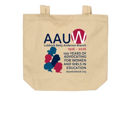 AAUW Lubbock Cotton Tote Bags, a Oyster Organic Cotton Tote Bag