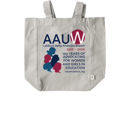 AAUW Lubbock Cotton Tote Bags, a Natural Recycled Cotton Tote Bag