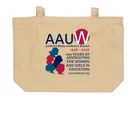 AAUW Lubbock Cotton Tote Bags, a Oyster Large Organic Cotton Tote Bag