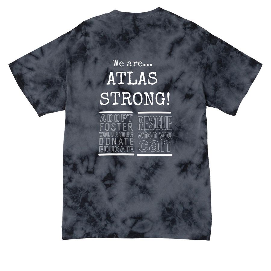 GMSP: Atlas - Each Animal Counts, a Black Crystal Tie Dye Tee (back-view)