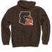 Black Rosy-Finch, a Dark Chocolate Pullover Hoodie (back-view)