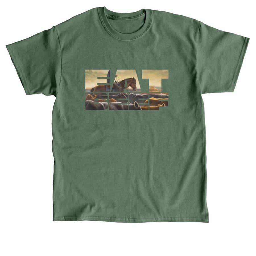 EAT BEEF- Adult & Youth, a Military Green Classic Unisex Tee