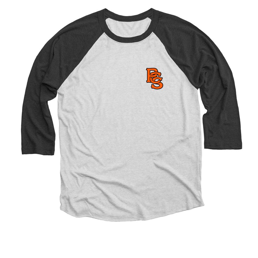 PCS Worlds 26', a Black and Heather White 3/4 Sleeve Baseball Tee