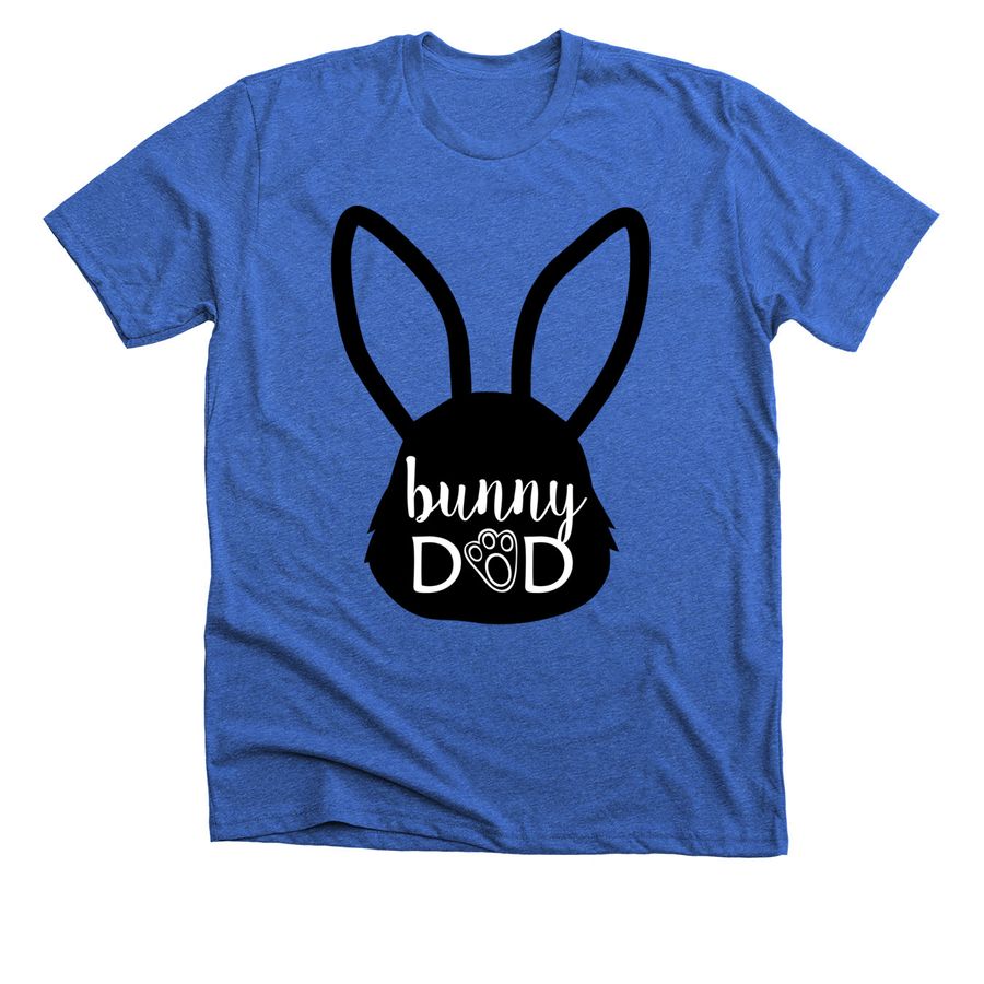 Bunny Dad apparel, a Heather True Royal Premium Unisex Tee