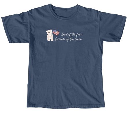land of the free because of the brave, a Midnight Comfort Colors Unisex Tee
