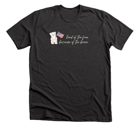 land of the free because of the brave, a Dark Grey Heather Premium Unisex Tee