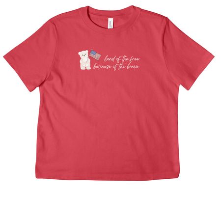 land of the free because of the brave, a Vintage Red Women's Heavyweight Tee