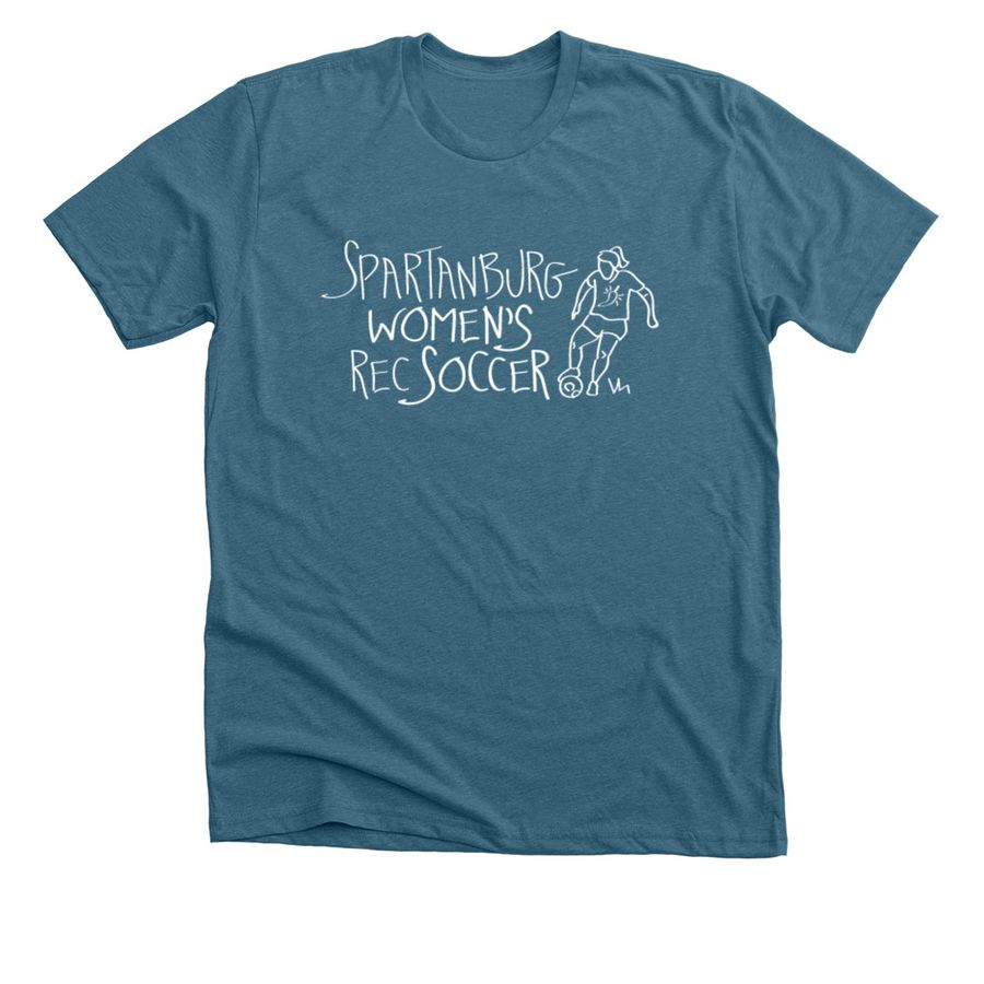 Spartanburg Women's Rec Soccer, a Heather Deep Teal Premium Unisex Tee