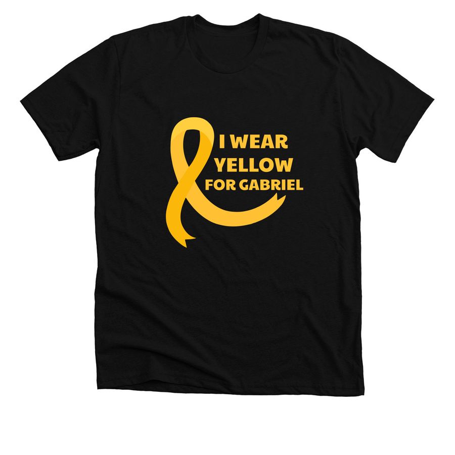 I Wear Yellow for Gabriel, a Solid Black Blend Premium Unisex Tee