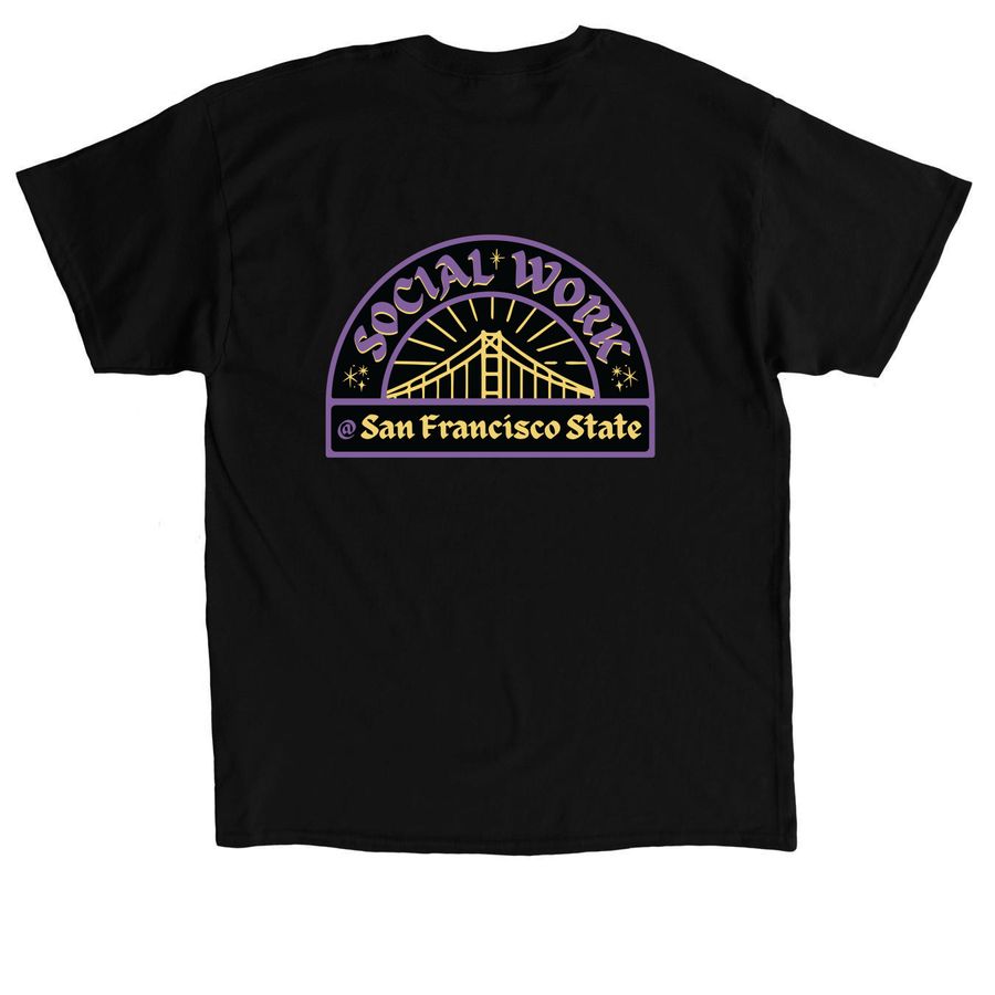 Social Work @ SFSU, a Black Classic Unisex Tee (back-view)