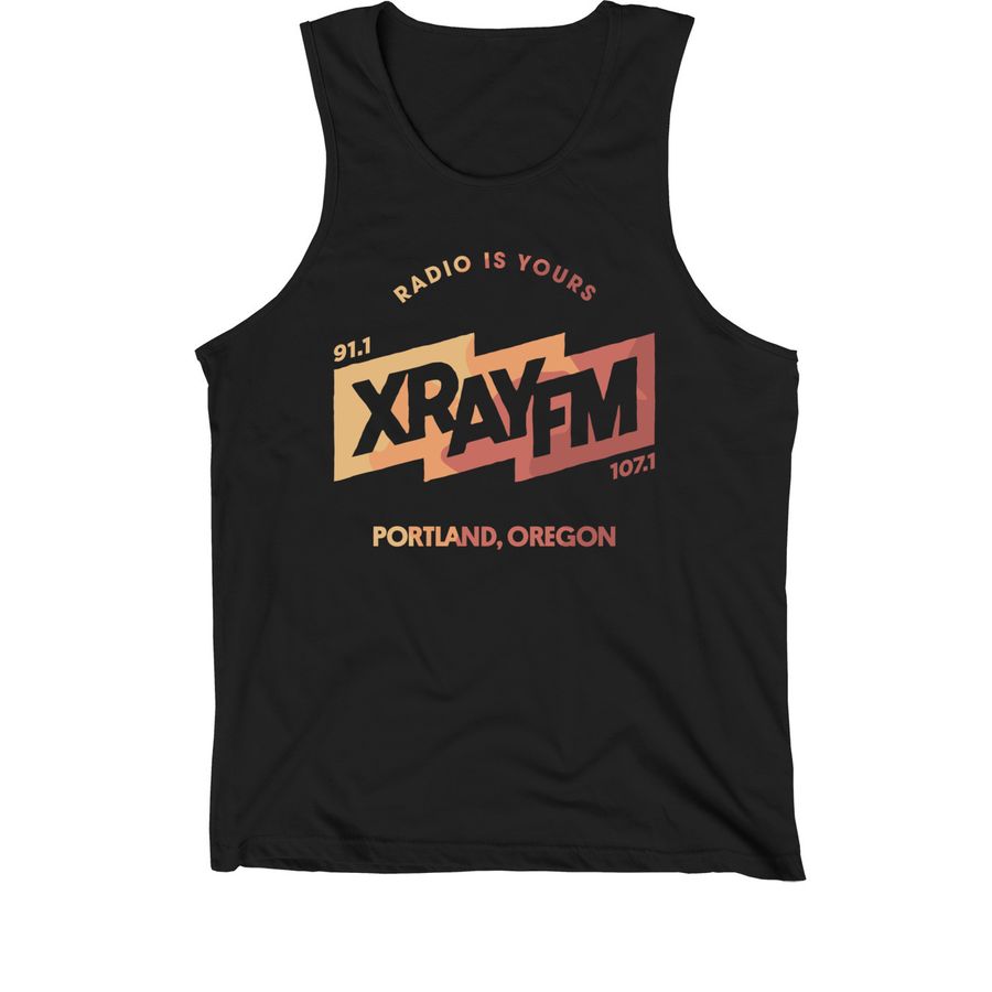 XRAY.FM Summer Swirl Tanks & Tees, a Black Premium Cotton Tank