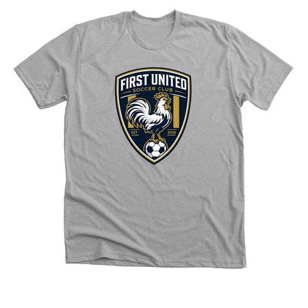 First United Soccer Club, a Athletic Heather Premium Unisex Tee