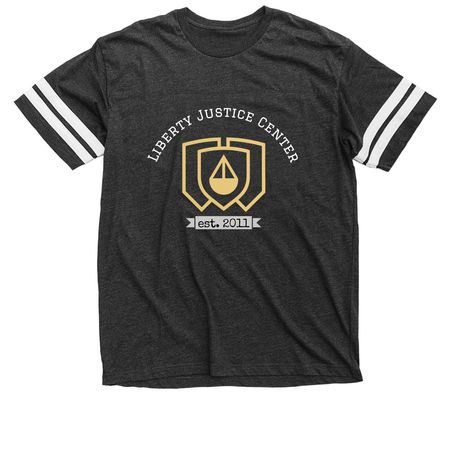 Team LJC, a Vintage Smoke / White Football Jersey Tee