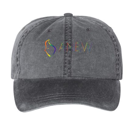 PRIDE hats, a Black Printed Pigment Dye Baseball Cap