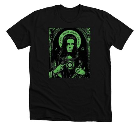 Jesus Looks Like Me, a Solid Black Blend Premium Unisex Tee