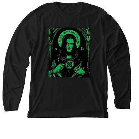 Jesus Looks Like Me, a Solid Black Blend Premium Long Sleeve Tee