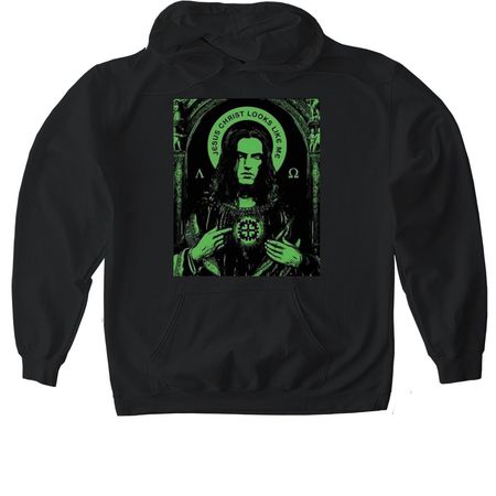 Jesus Looks Like Me, a Black Gildan Softstyle Pullover Hoodie
