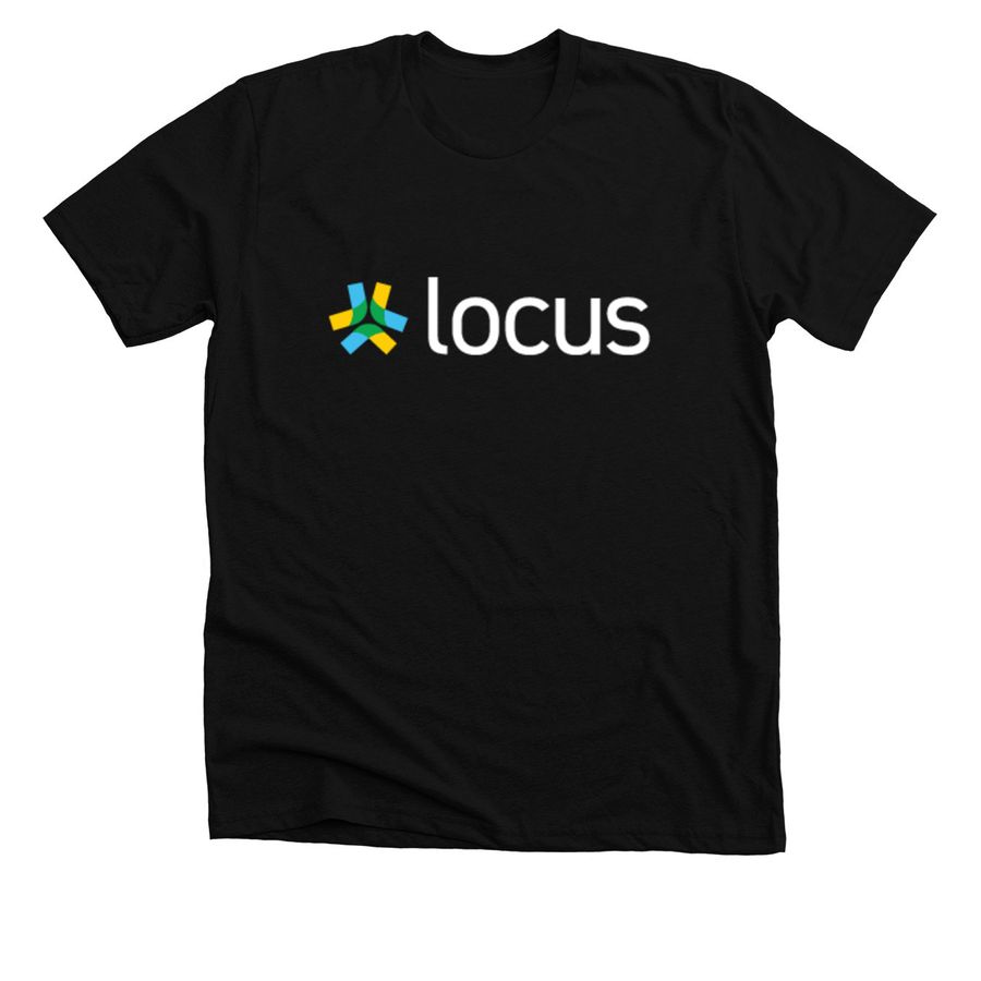 Locus Logo Tee - White, a Solid Black Blend Premium Unisex Tee