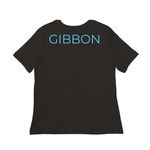 SAFE GIBBON - Logo, a Black Women?s Relaxed Cotton Tee (back-view)
