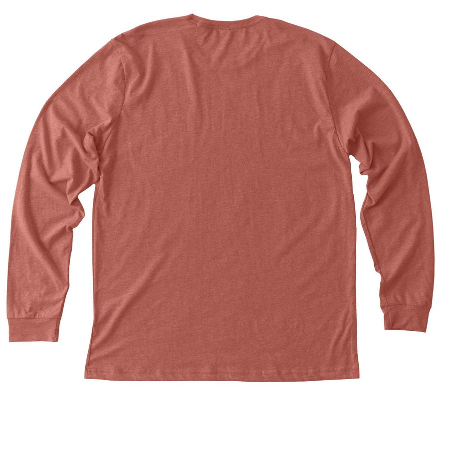 Stanbridge Long Sleeve Tees, a Heather Clay Premium Long Sleeve Tee (back-view)