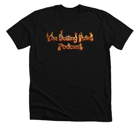 TBP Podcast Flaming Letter/Eagle, a Solid Black Blend Premium Unisex Tee