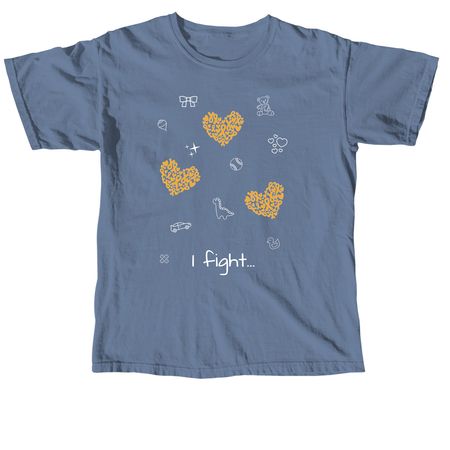 Pediatric Cancer Awareness, a Blue Jean Comfort Colors Unisex Tee