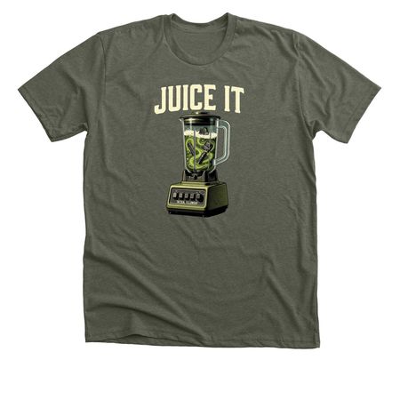 Juice It, a Heather Military Green Premium Unisex Tee