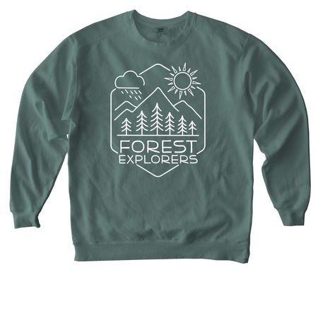 Forest Explorers, a Blue Spruce Comfort Colors Crewneck Sweatshirt