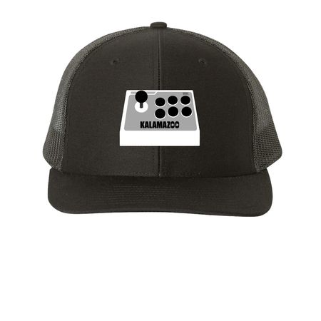 WML Hat Stick, a Black Printed Snapback Trucker Cap