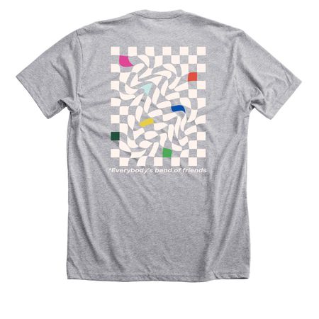 Motley Squad Classic: Color logo, a Athletic Heather Premium Unisex Tee (back-view)