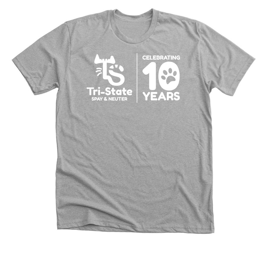 10 Years of Spay and Neuter!, a Athletic Heather Premium Unisex Tee