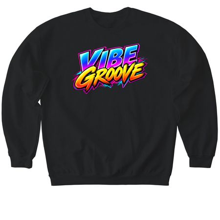 Vibe Groove Hoodie, a Black Softstyle Crewneck Sweatshirt