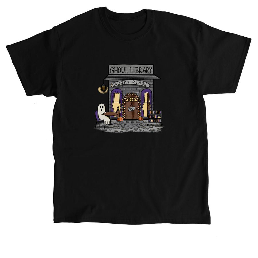 Spooky Library, a Black Classic Unisex Tee