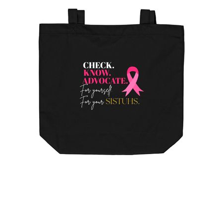 PINK WITH PURPOSE: The SISTUHS Breast Cancer, a Black Organic Cotton Tote Bag