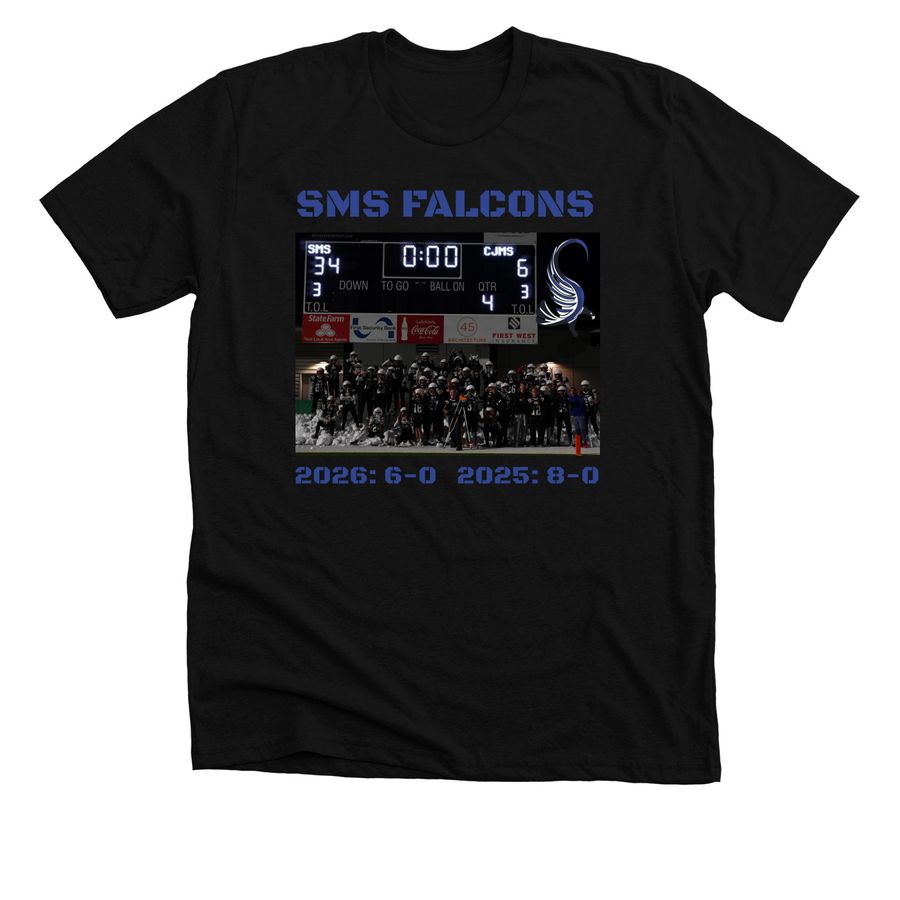 SMS Football 7th/8th Grade Football 25/26, a Solid Black Blend Premium Unisex Tee