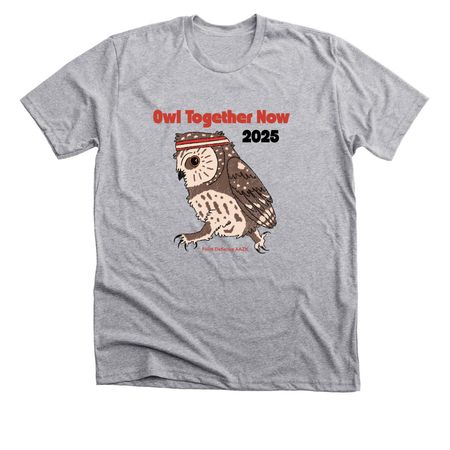 Owl Together Now 2025, a Athletic Heather Premium Unisex Tee