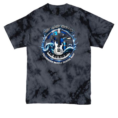 KMS Wave Rockers Tye Dye T's, a Black Crystal Tie Dye Tee