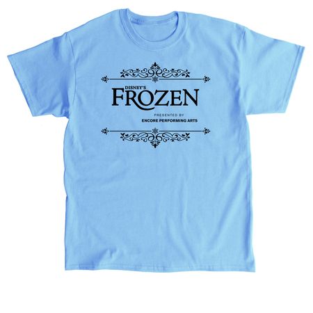 Disney's Frozen - Filigree - Black Font, a Carolina Blue Classic Unisex Tee