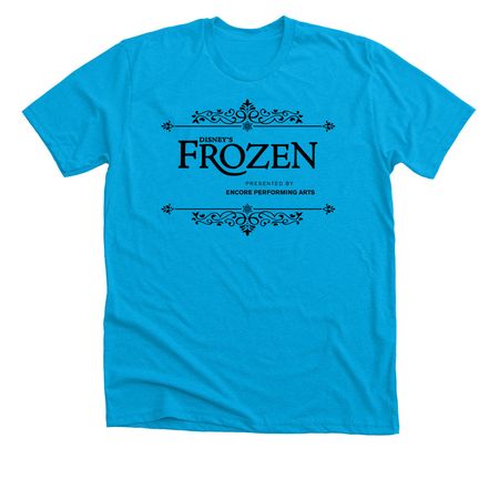 Disney's Frozen - Filigree - Black Font, a Neon Blue Premium Unisex Tee