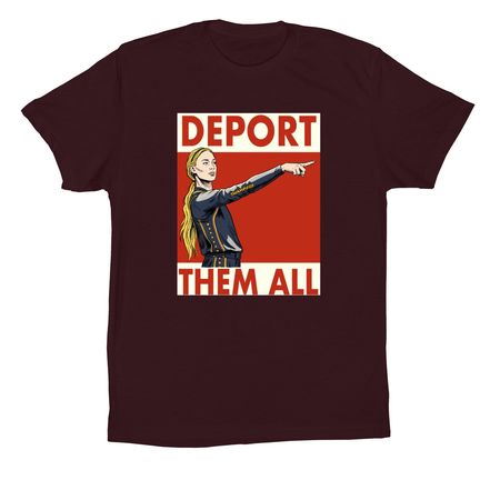 Deport Them All, a Oxblood Black Premium Cotton Tee