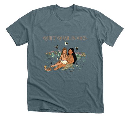 California Native Girls Reading by QQB, a Heather Slate Premium Unisex Tee