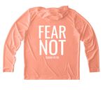 Set Apart, a Soft Coral UV Performance Long Sleeve Hoodie (back-view)