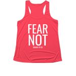 Set Apart, a Hot Coral Women's Performance Tank (back-view)
