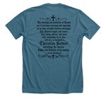 Christian Soldier, a Heather Deep Teal Premium Unisex Tee (back-view)