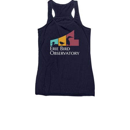 Erie Bird Observatory Logo Shirts, a Navy Women's Racerback