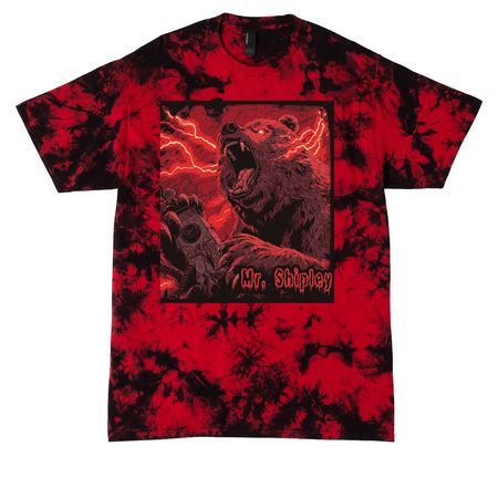 Bear clown shirt, a Black/ Red Crystal Tie Dye Tee