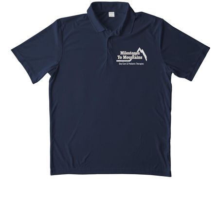 Milestones to Mountains Athletic Apparel, a True Navy Unisex Performance Polo